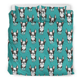 Hand Drawn Boston Terrier Dog Pattern  Bedding Set