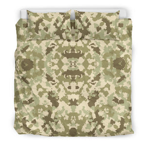 Light Green Camo Camouflage Pattern  Bedding Set