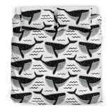 Black Whale Pattern Bedding Set