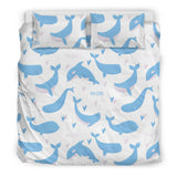 Blue Whale Pattern Bedding Set