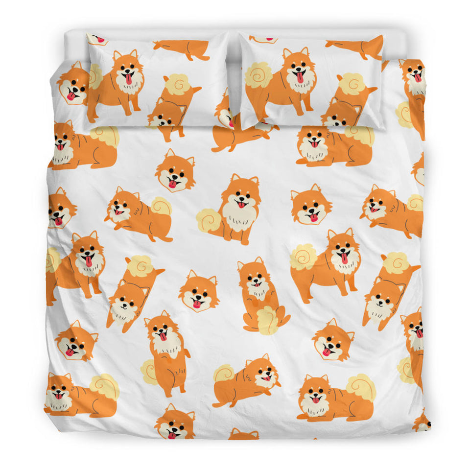 Brown Pomeranian Pattern Bedding Set