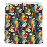 Colorful Parrot Flower Pattern Bedding Set
