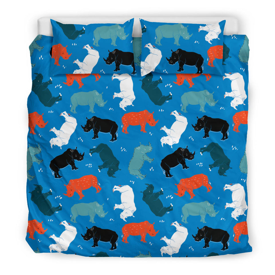 Colorful Rhino Pattern Bedding Set