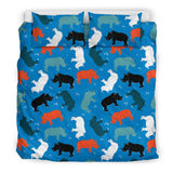 Colorful Rhino Pattern Bedding Set
