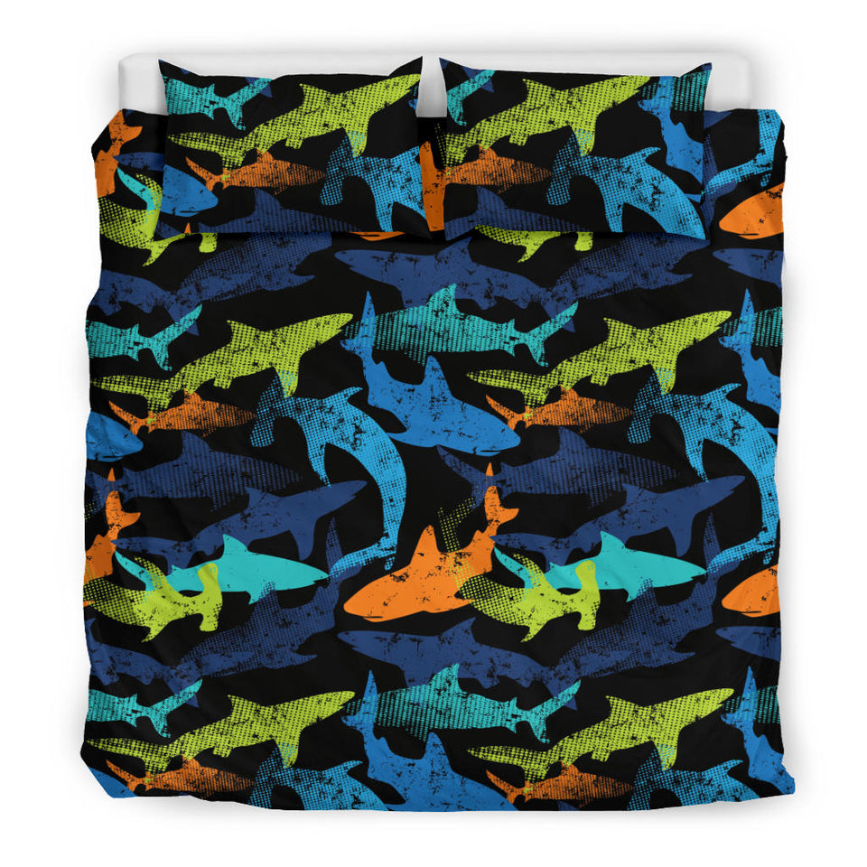 Colorful Shark Bedding Set