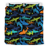 Colorful Shark Bedding Set