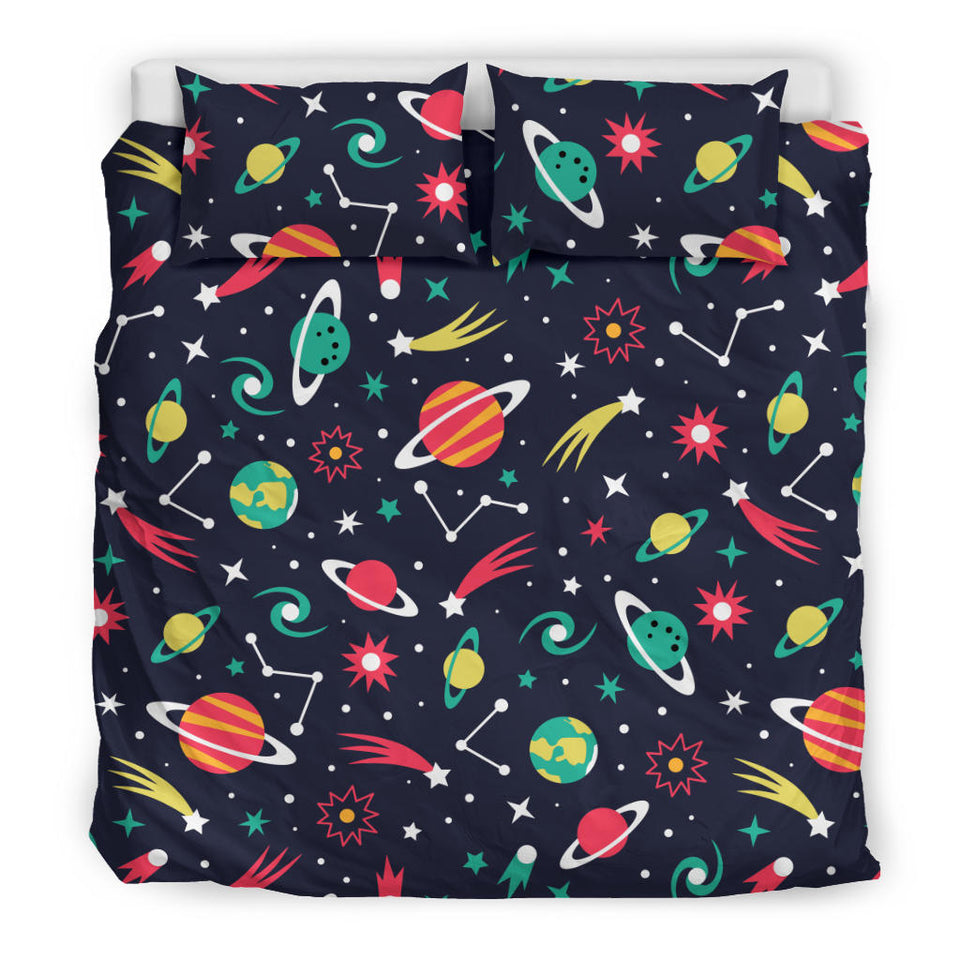 Colorful Space Pattern Planet Star Bedding Set