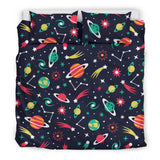 Colorful Space Pattern Planet Star Bedding Set