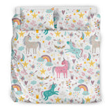 Colorful Unicorn Pattern Bedding Set