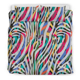 Colorful Zebra Skin Pattern Bedding Set