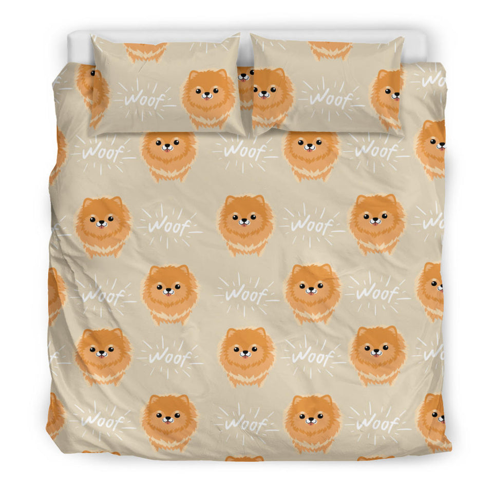 Cute Brown Pomeranian Puppy  Bedding Set