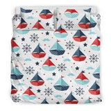 Cute Color Paper Sailboat Pattern Bedding Set