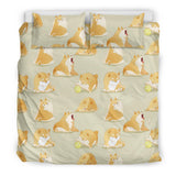 Cute Fat Shiba Inu Dog Pattern Bedding Set