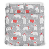 Cute Polar Bear Christmas Snow Pattern Bedding Set
