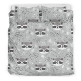 Cute Raccoons Leaves Dot Bedding Set