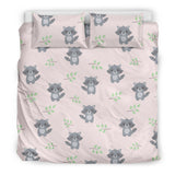 Cute Raccoons Leaves Pattern Bedding Set