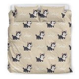 Cute Siberian Husky Bedding Set