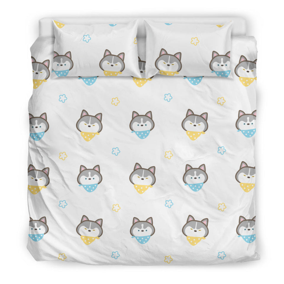 Cute Siberian Husky Pattern Bedding Set