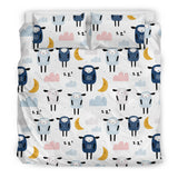 Cute Sleeping Sheep Moon Cloud Pattern Bedding Set