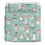 Cute Snowman Pattern Bedding Set