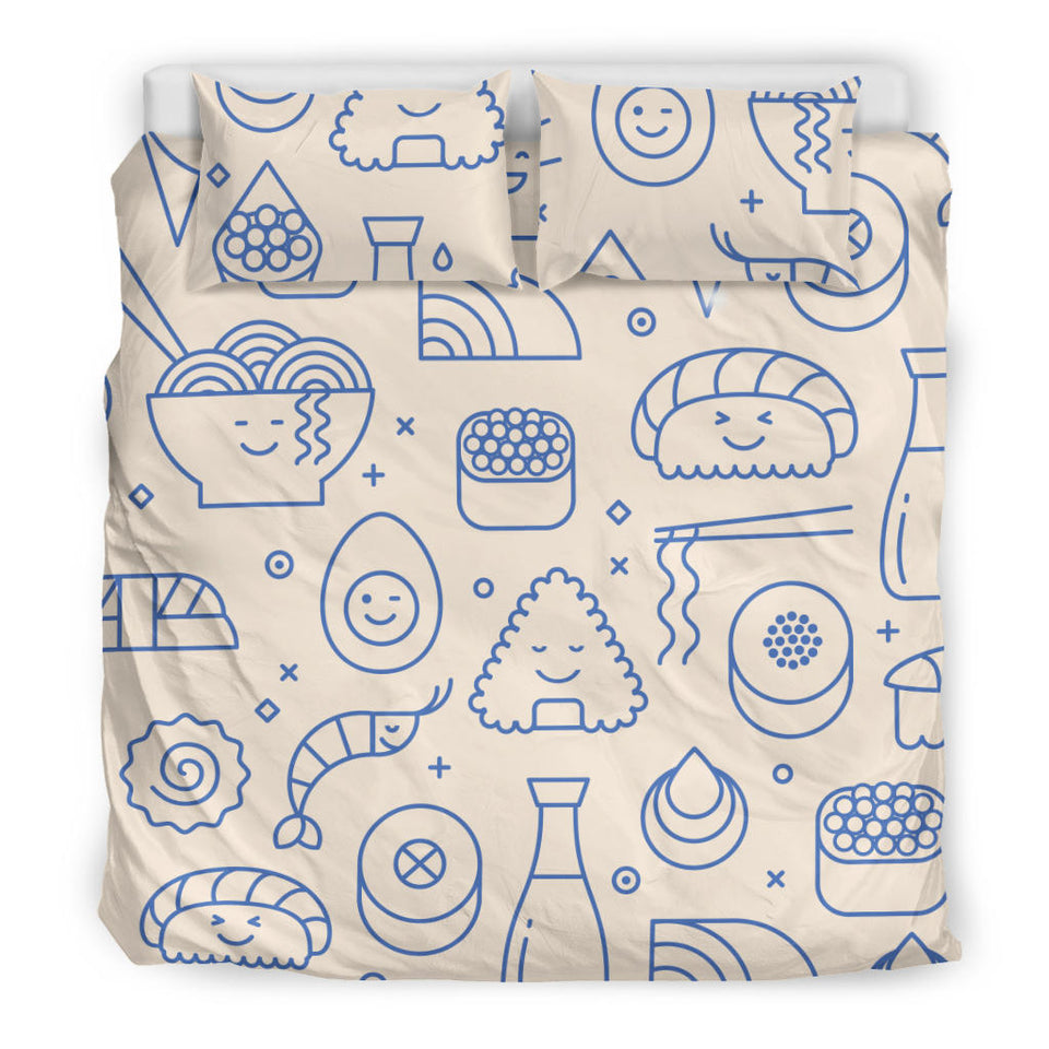 Cute Sushi Icon Pattern Bedding Set