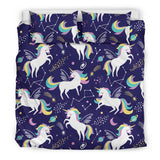 Hand Drawn Cute Unicorn Star Planet Bedding Set