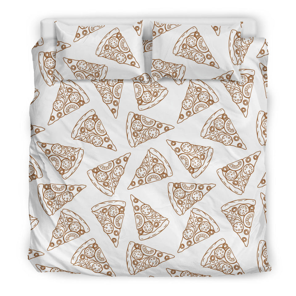 Hand Drawn Pizza Pattern Bedding Set