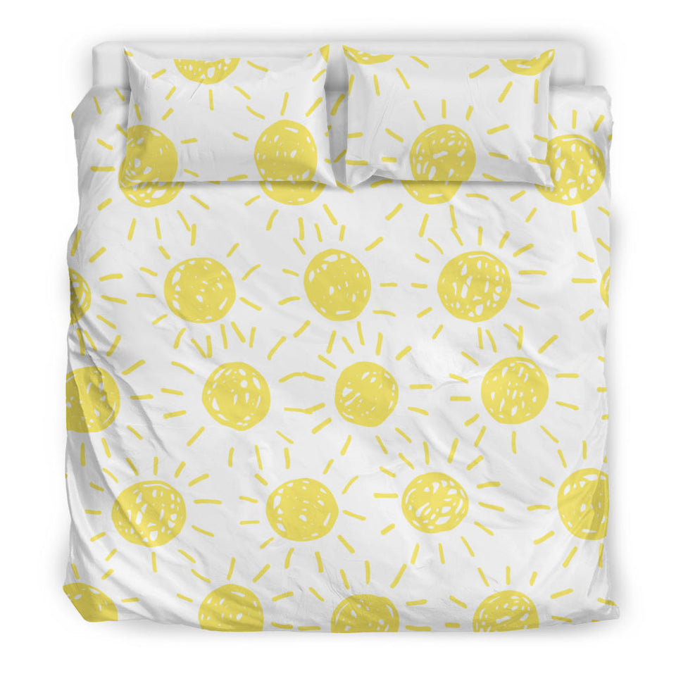 Hand Drawn Sun Pattern Bedding Set
