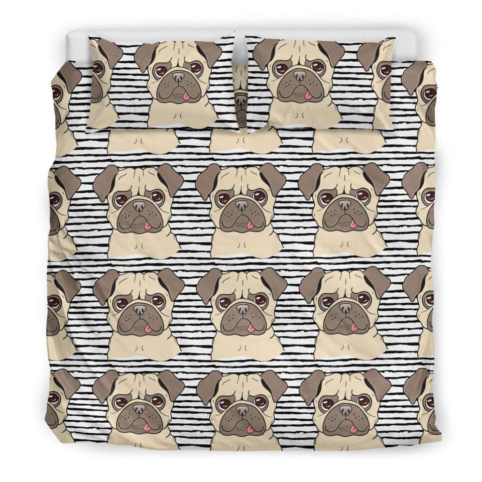 Happy Pug Pattern Bedding Set