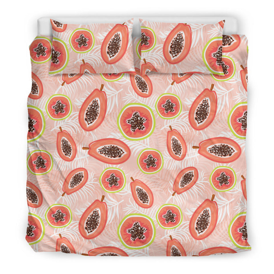 Papaya Leaves Pattern Bedding Set