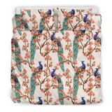 Peacock Tropical Flower Pattern Bedding Set