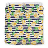 Pineapples Pattern Striped Background Bedding Set