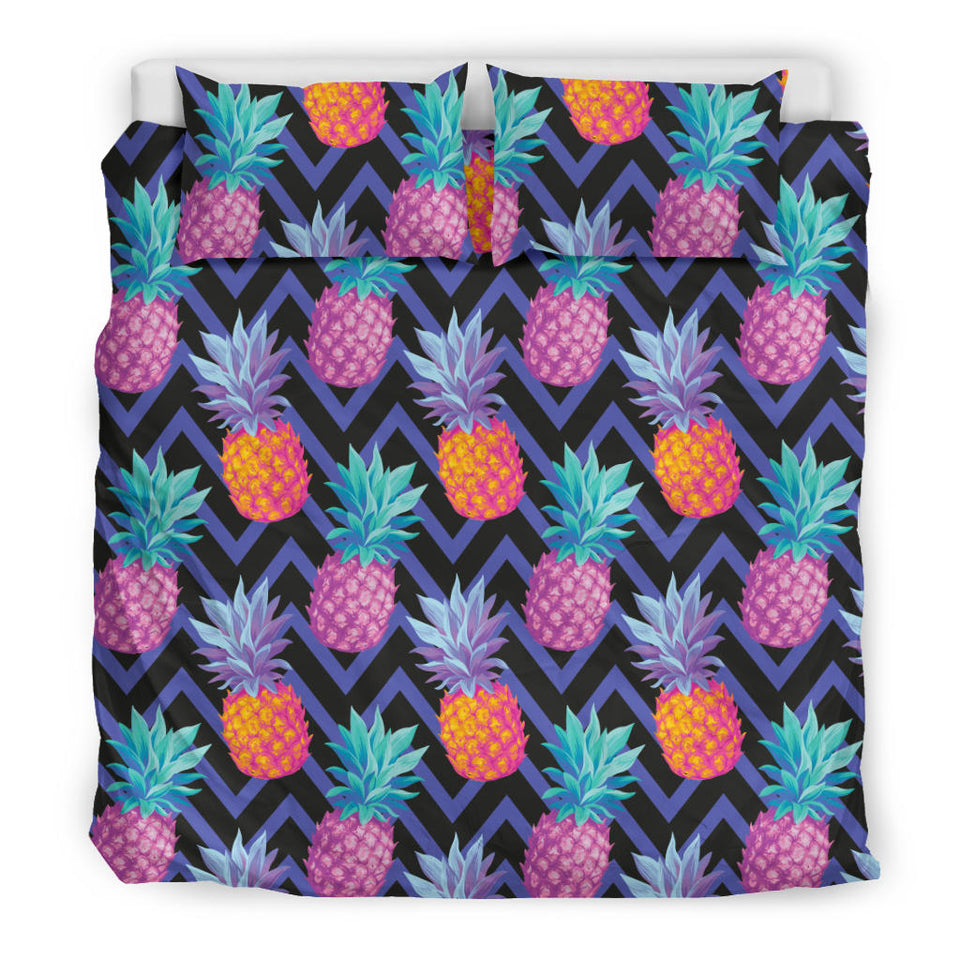 Pineapples Pattern Zigzag Background Bedding Set