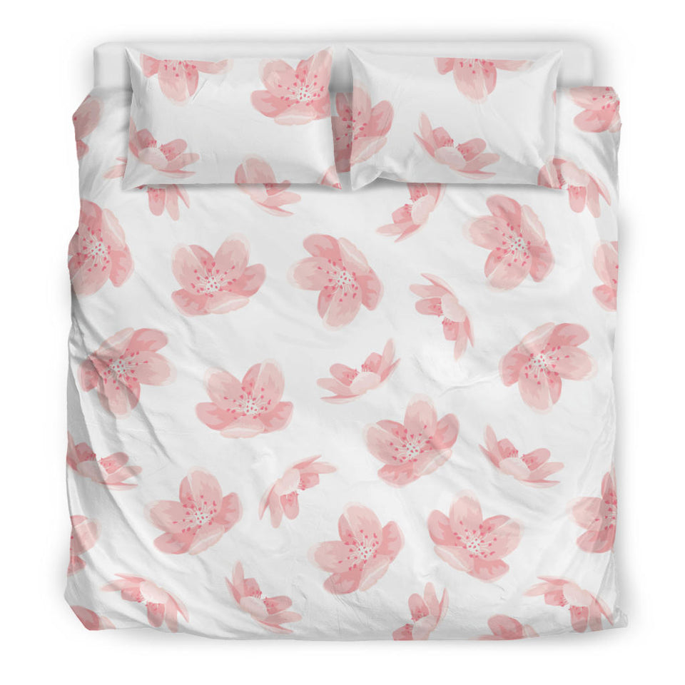 Pink Sakura Cherry Blossom Pattern Bedding Set
