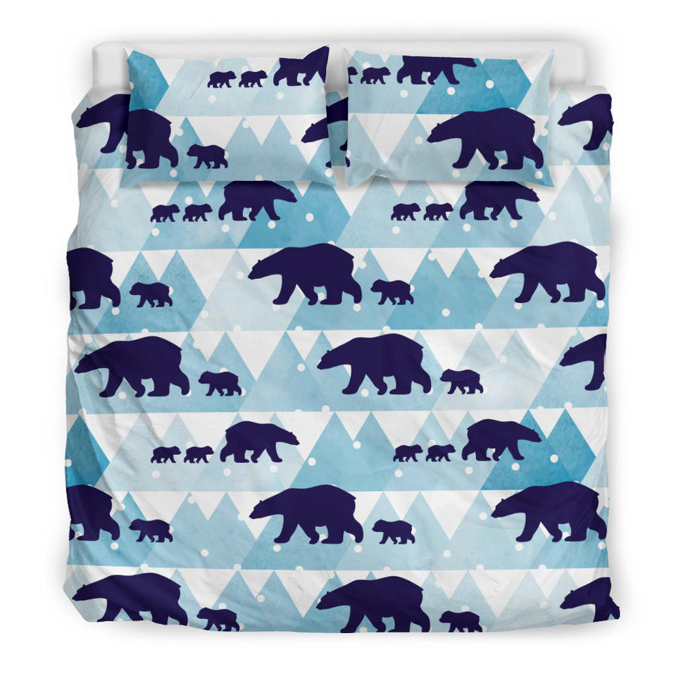 Polar Bear Winter Snow Pattern Bedding Set