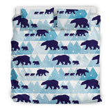 Polar Bear Winter Snow Pattern Bedding Set