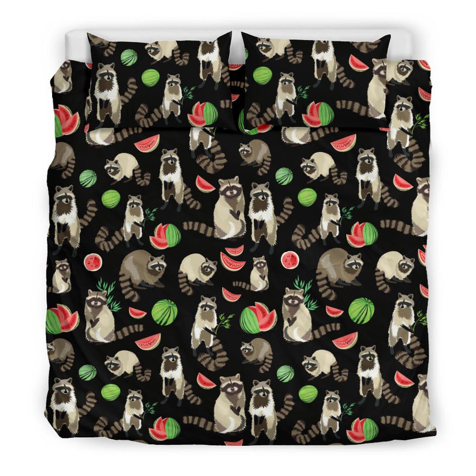 Raccoon Watermelon Pattern Bedding Set