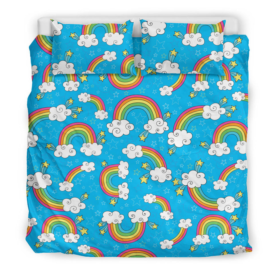 Rainbows Sky Clouds Pattern Bedding Set