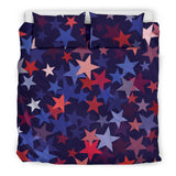 Red Blue Star Pattern Bedding Set