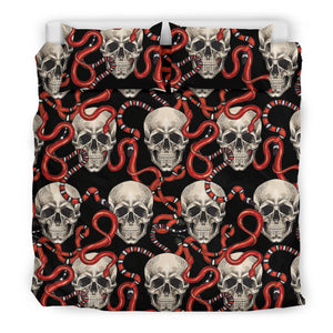 Red Snake Skull Pattern Bedding Set