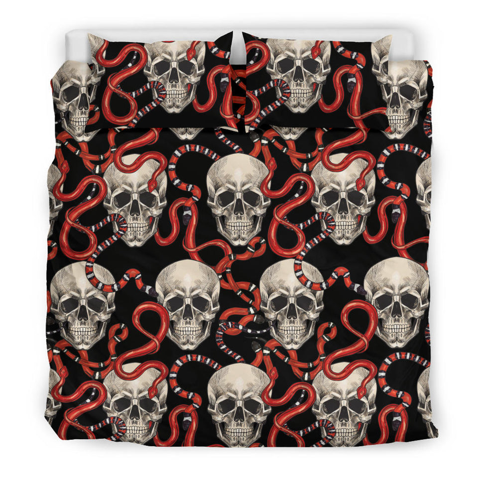 Red Snake Skull Pattern Bedding Set