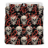 Red Snake Skull Pattern Bedding Set