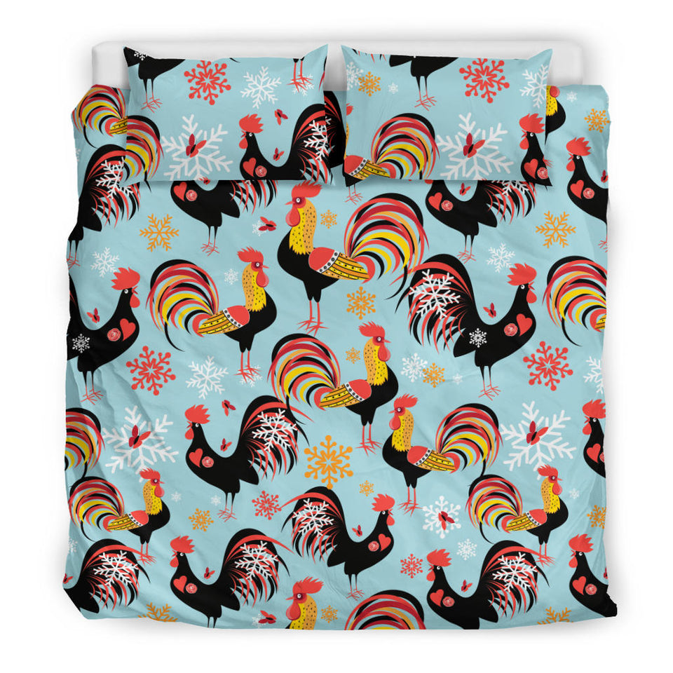 Rooster Chicken Cock Snowfalke Bedding Set
