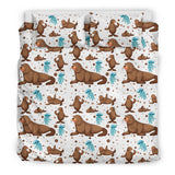 Sea Lion Seals Jellyfish Pattern Bedding Set