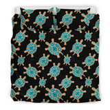 Sea Turtle Blue Stone Pattern Bedding Set