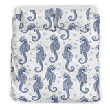 Seahorse Pattern Background Bedding Set
