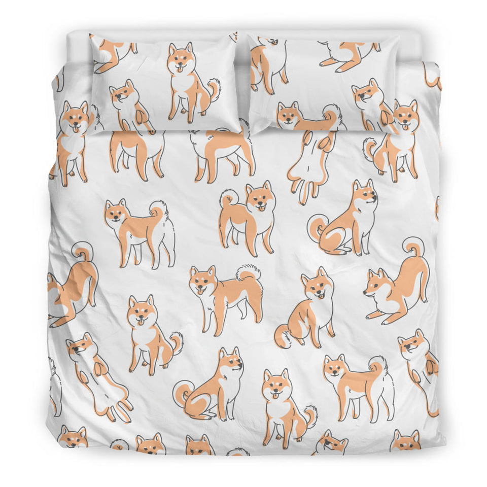 Shiba Inu Dog Pattern Bedding Set