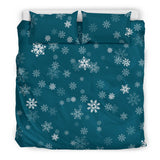 Snowflake Pattern Dark Background Bedding Set