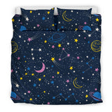Space Pattern With Planets, Comets, Constellations And Stars Bedding Set