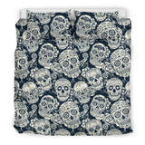Sugar Skull Black White Pattern Bedding Set